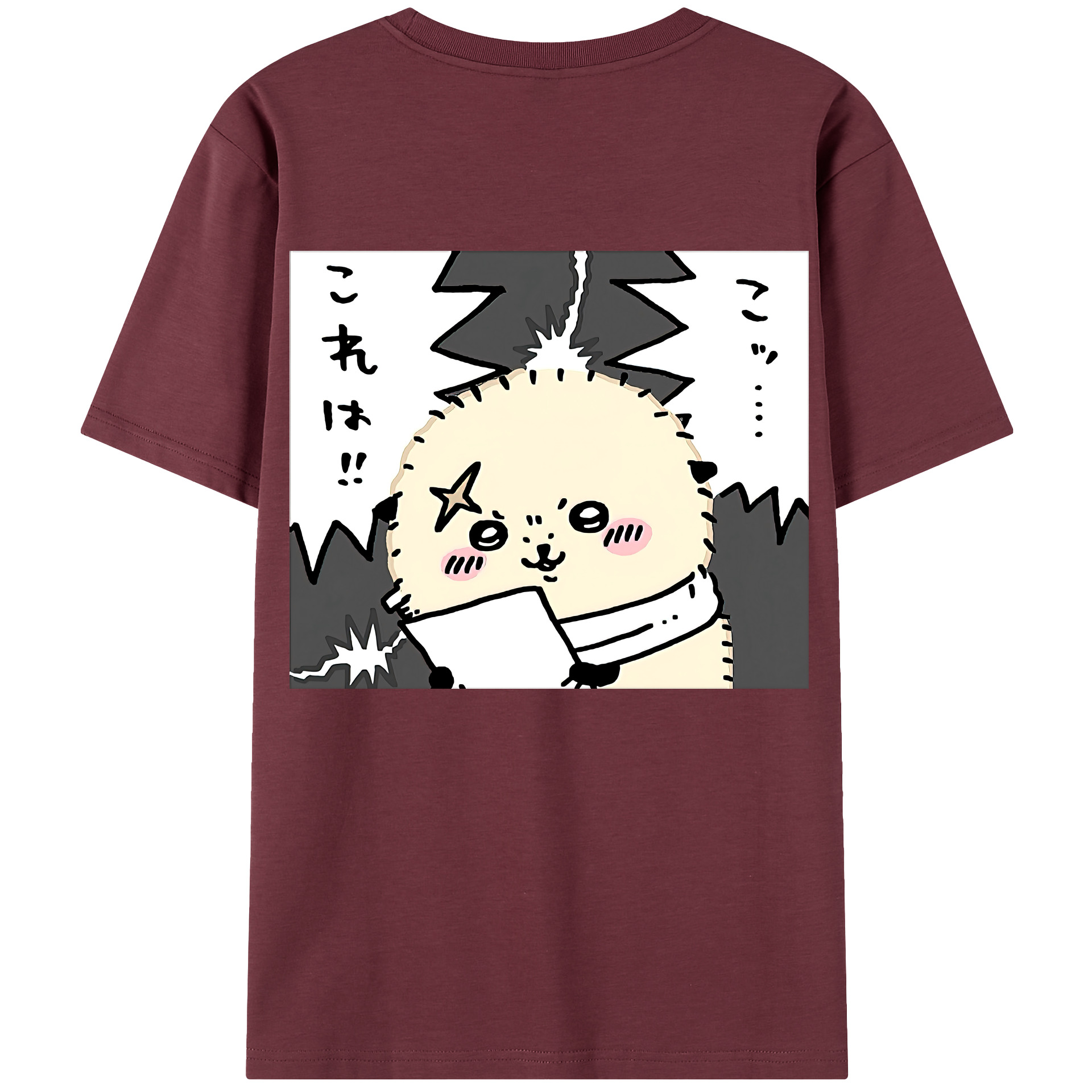 （画像用） ちいかわ ラッコ Chii-kawa Sea otter 綿100％半袖Tシャツ（背面プリント）